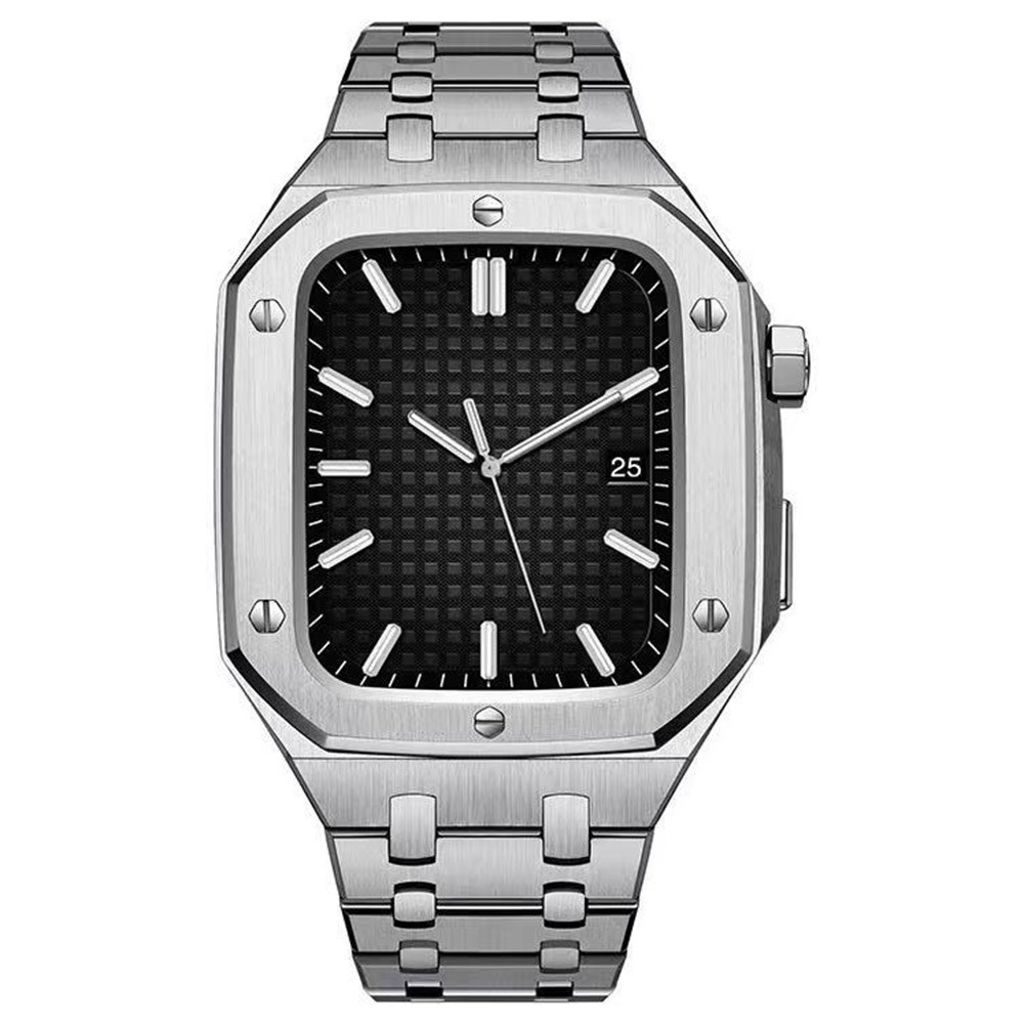 Apple Watch Series 8 / 7 45mm Klockarmband med Skal - Silver