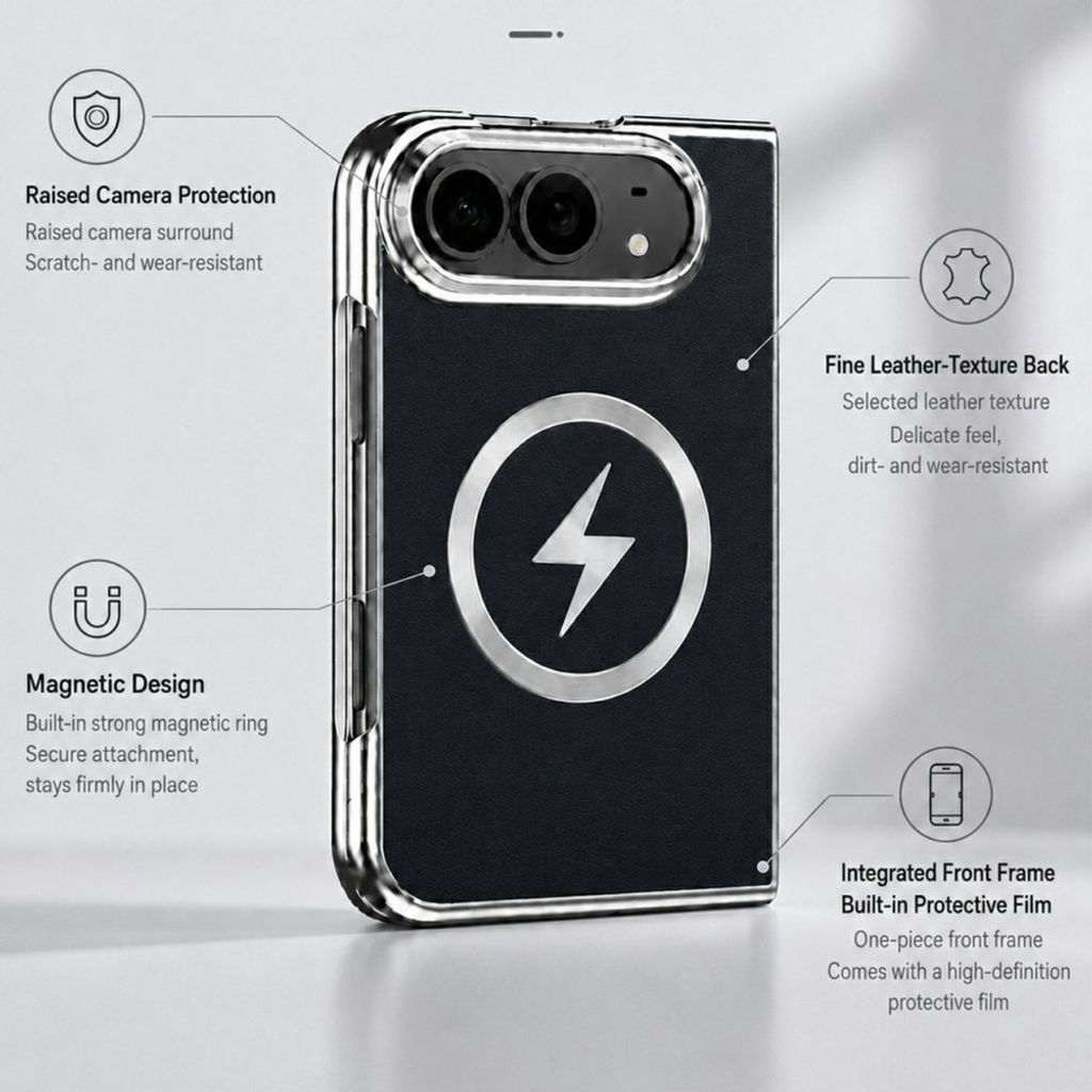 iPhone Duo MagSafe skal med inbyggt skärmskydd - Brun