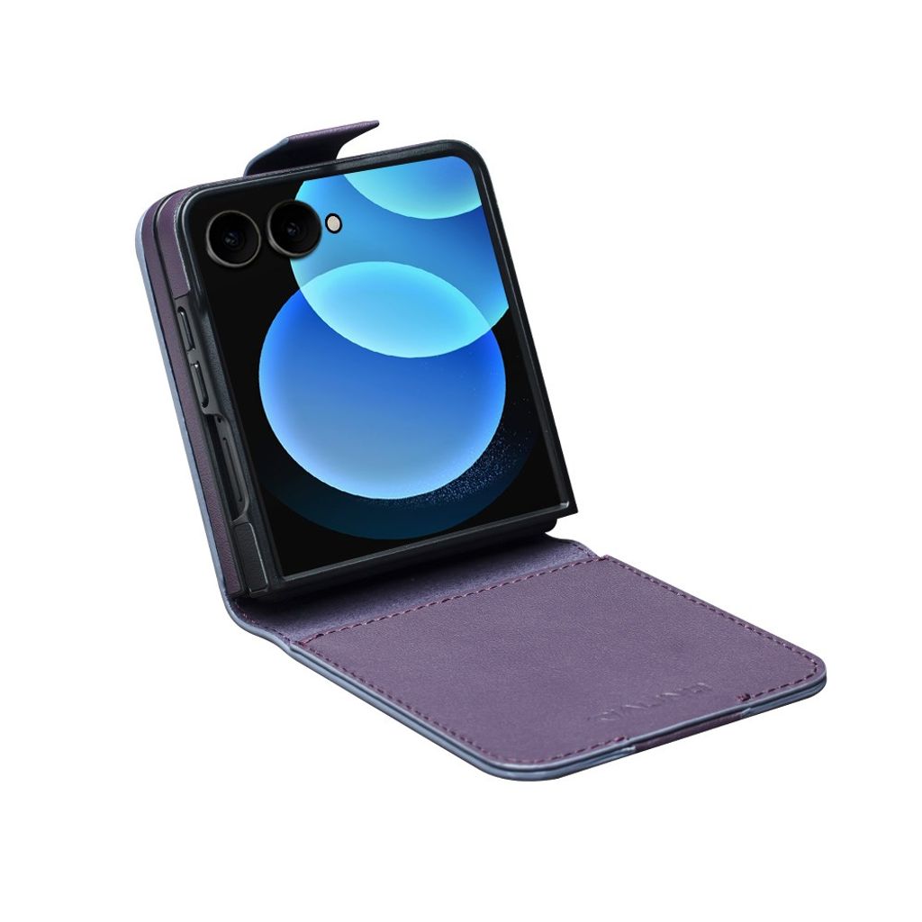 QIALINO Samsung Galaxy Z Flip8 Flip cover i ægte læder - Lilla