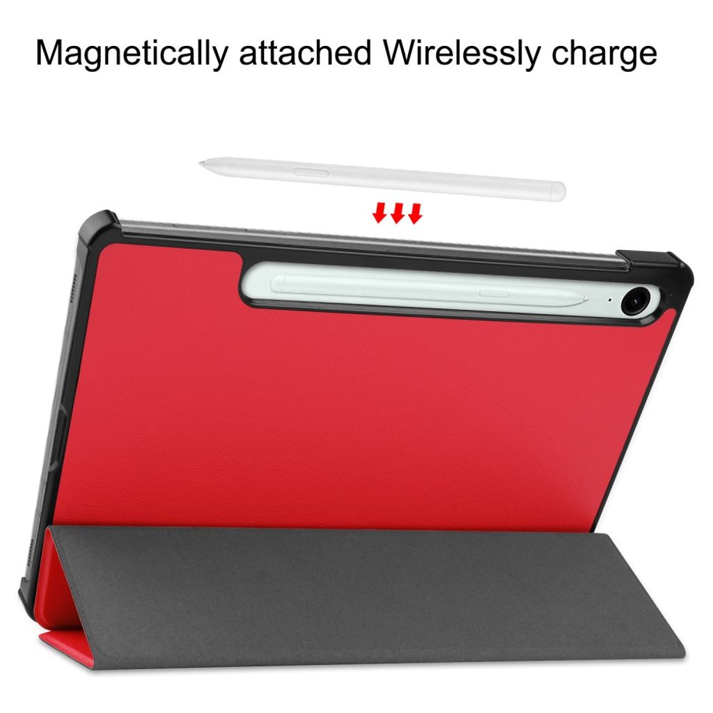 Samsung Galaxy Tab S10 Lite Etui PU-lær Tri-Fold - Rød