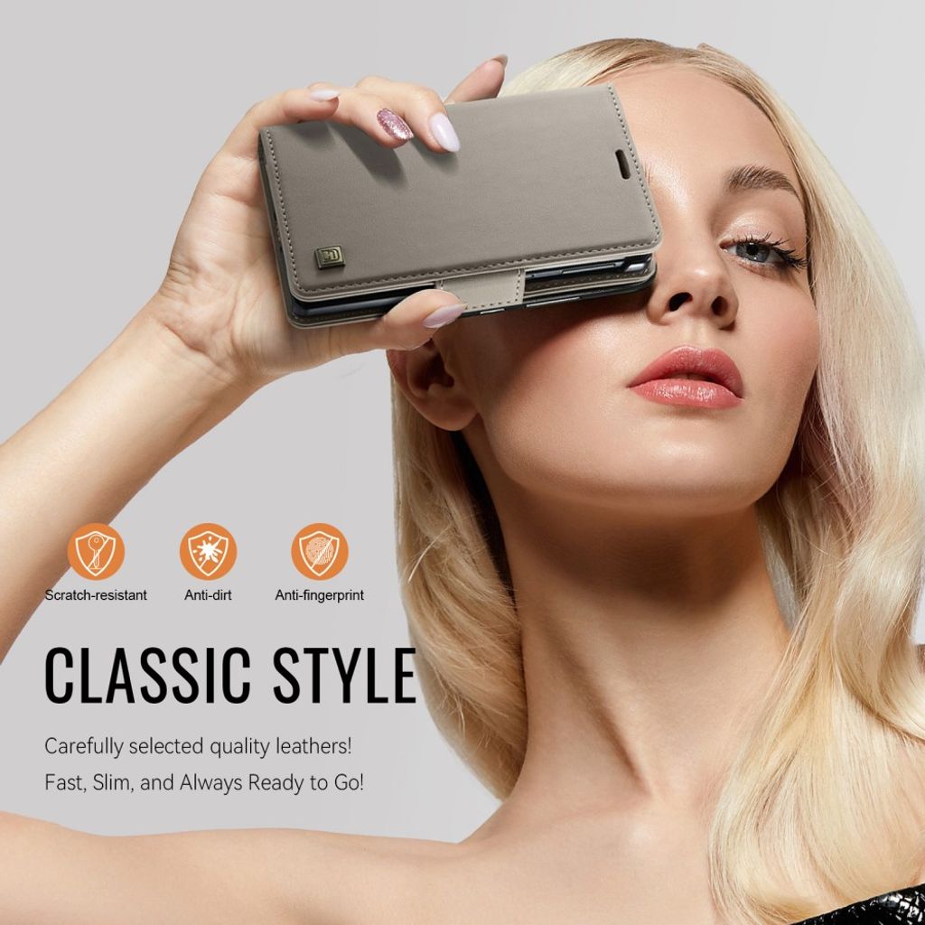AUTSPACE Samsung Galaxy Z Fold8 Lompakkokotelo PU-nahka RFID-suojattu - Harmaa