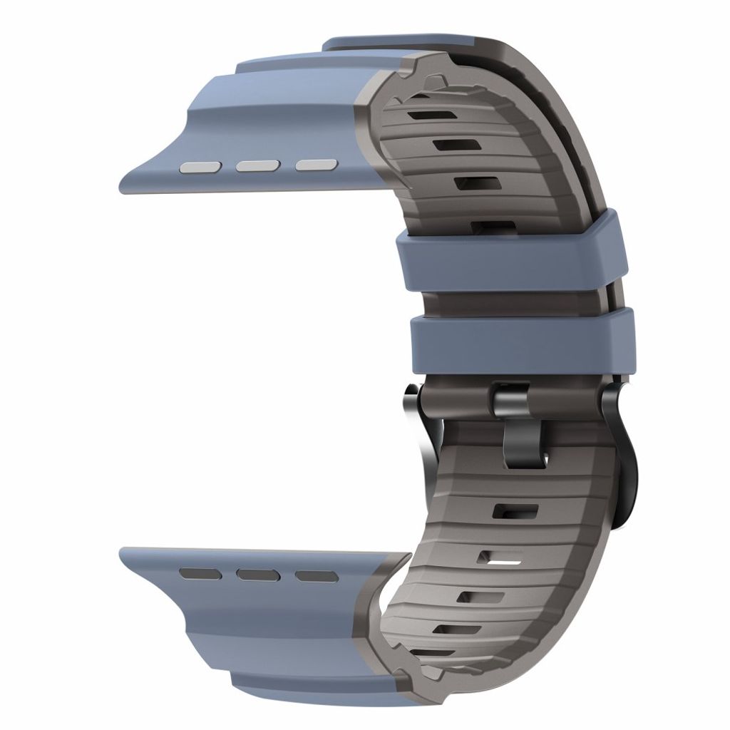 Apple Watch 49/46/44/42mm Tvåfärgat Klockarmband Silikon - Blå/Grå