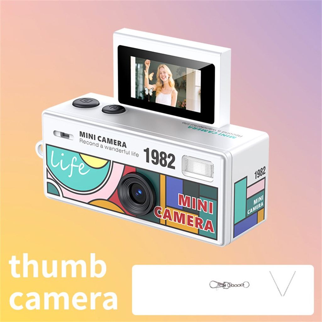 LK-030 Mini digitalkamera 720P HD med nyckelring och 0.96" display – Vit