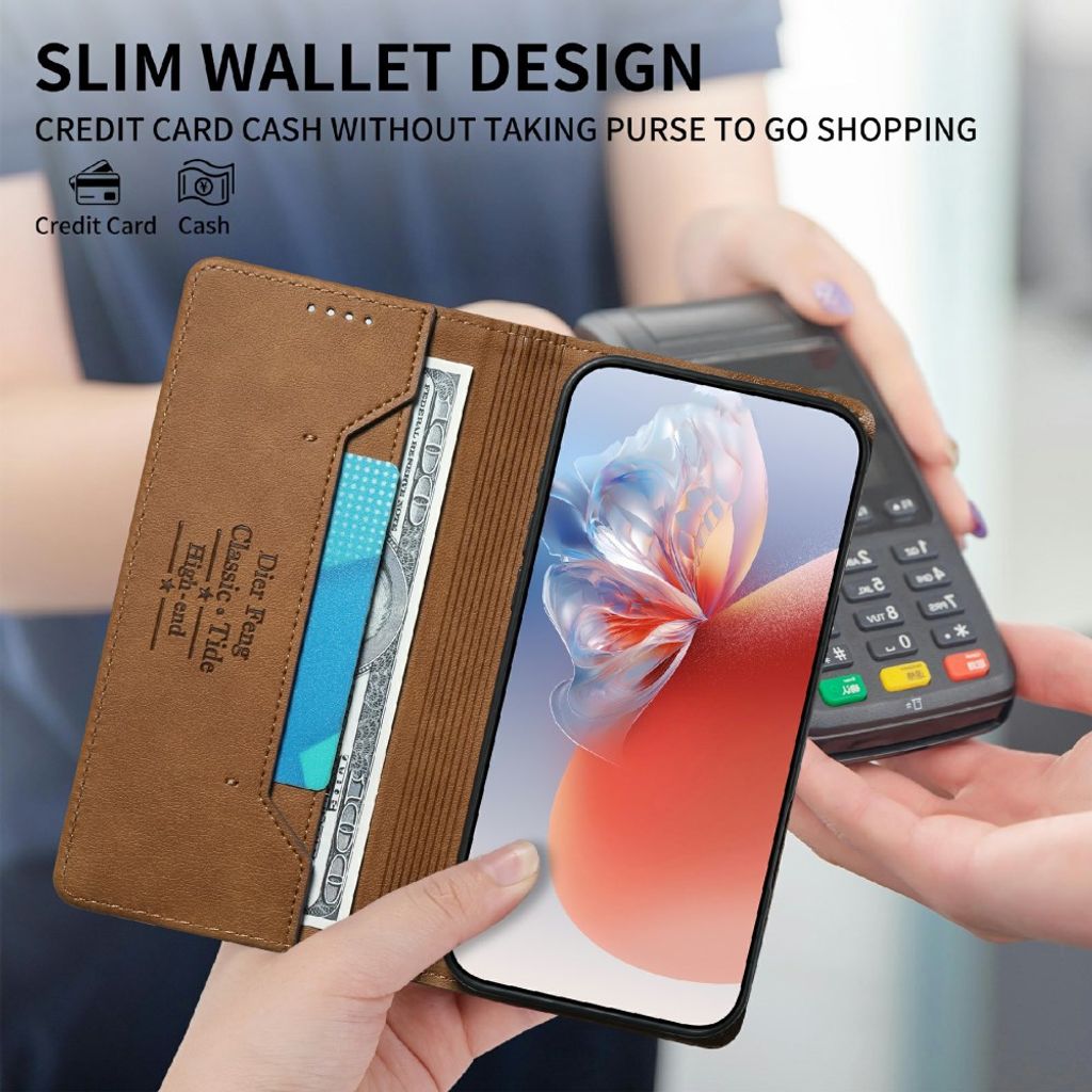 DIETFENG Google Pixel 11 Pro XL Plånboksfodral med RFID-blockering - Ljusbrun