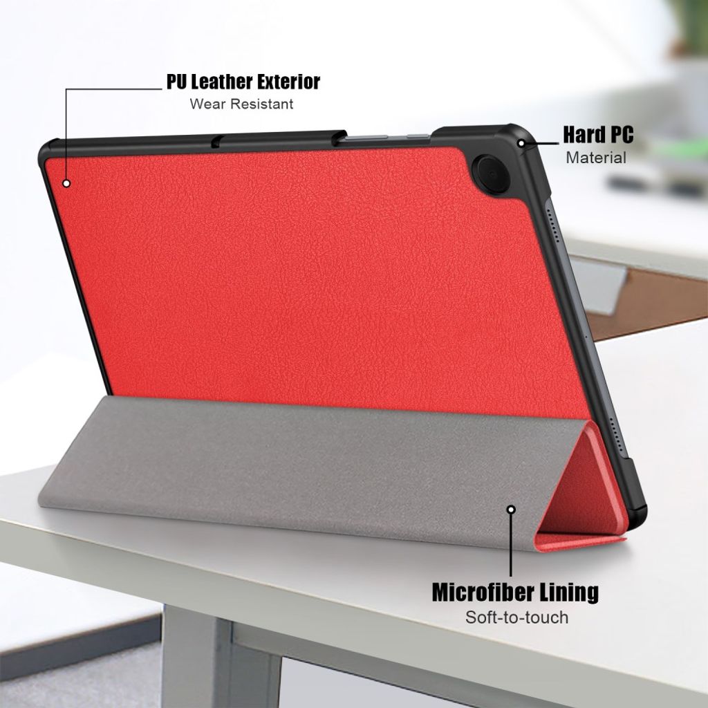 Samsung Galaxy Tab A11 Plus/A9 Plus Etui Tri-Fold PU-lær - Rød