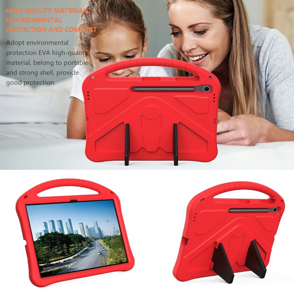 Samsung Galaxy Tab S10 FE Plus Case with Handle stand - Red