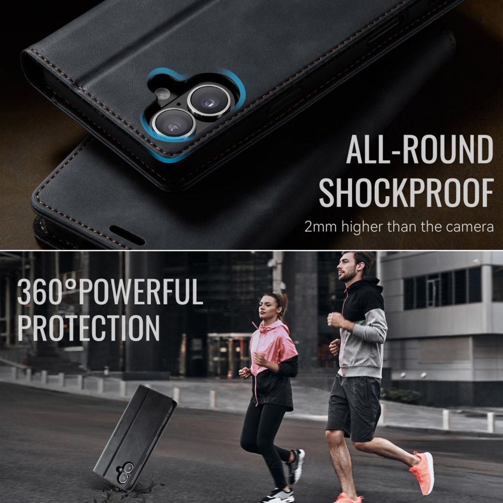 CASEME iPhone 16 Cover with Stand - Black