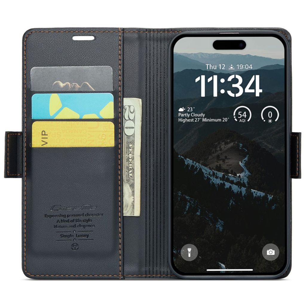 CASEME iPhone 16 Cover with Card Slots - Black
