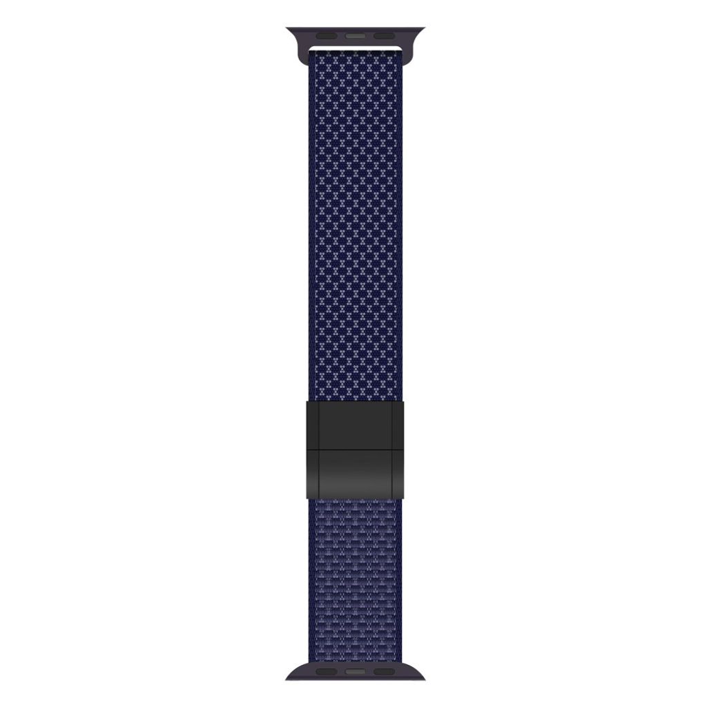 Apple Watch 42/41/40/38mm Klockarmband i Nylon Magnetisk Stängning - Mörkblå