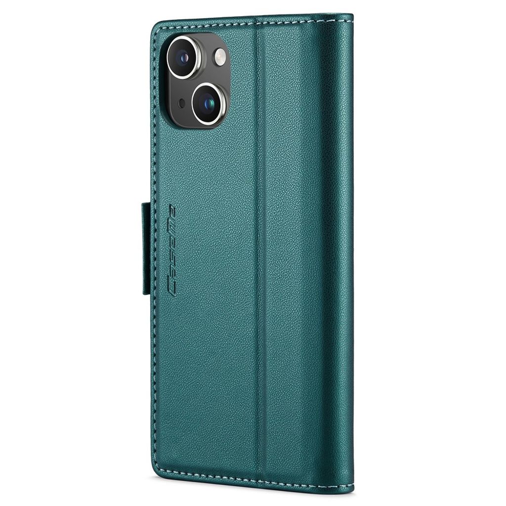 CASEME iPhone 15 Wallet Cover RFID Blocking 3 Card Slots - Green