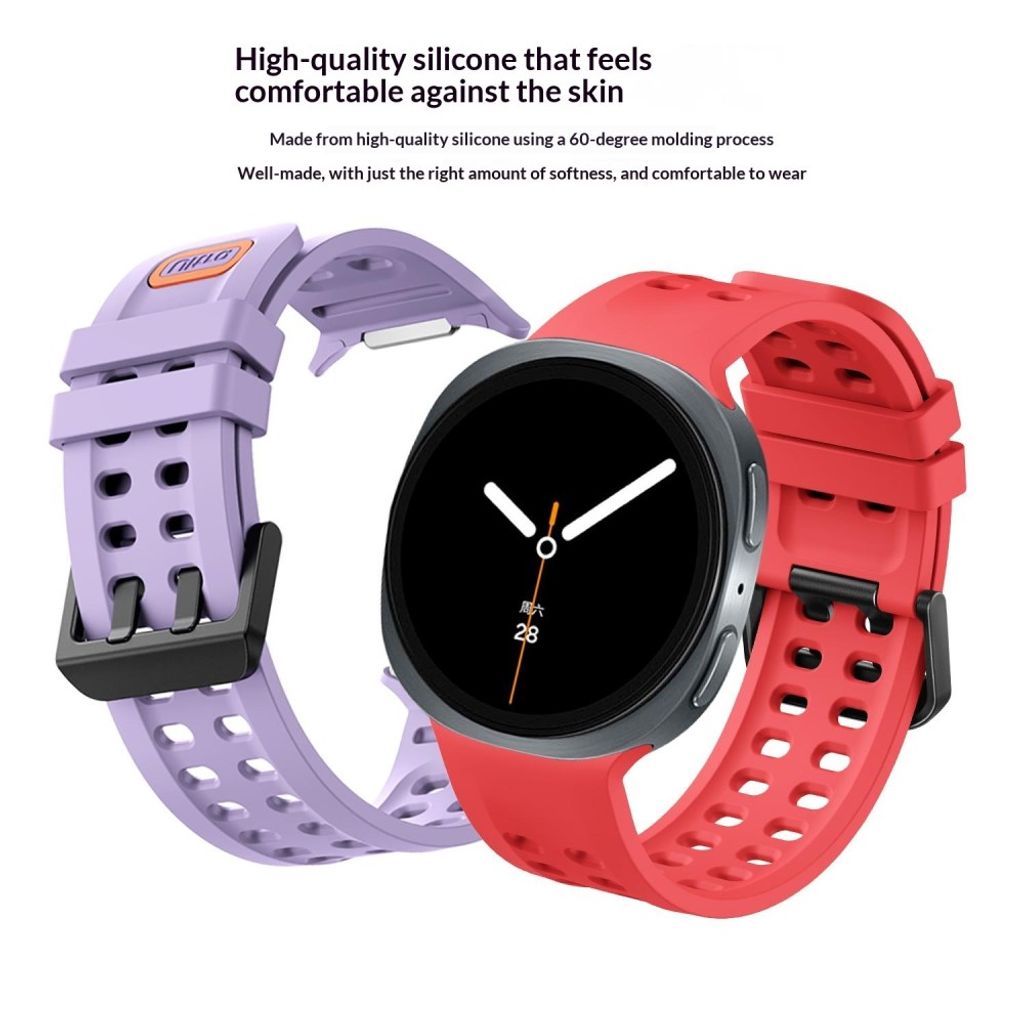 Samsung Galaxy Watch9/8/8 Classic silikon klokkerem med dobbel spenne - Lilla