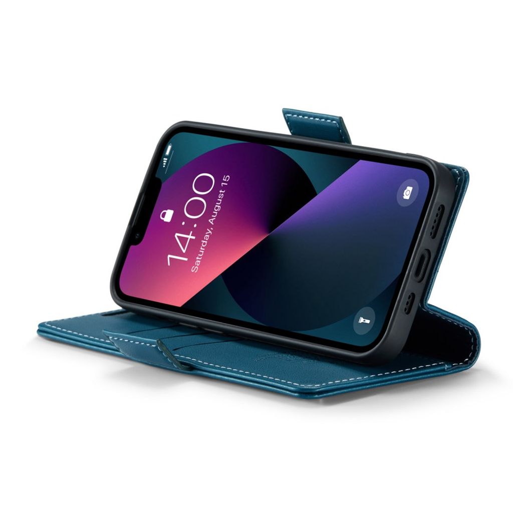 CASEME iPhone 14 Pungetui RFID-blokerende 3 Kortpladser – Blå