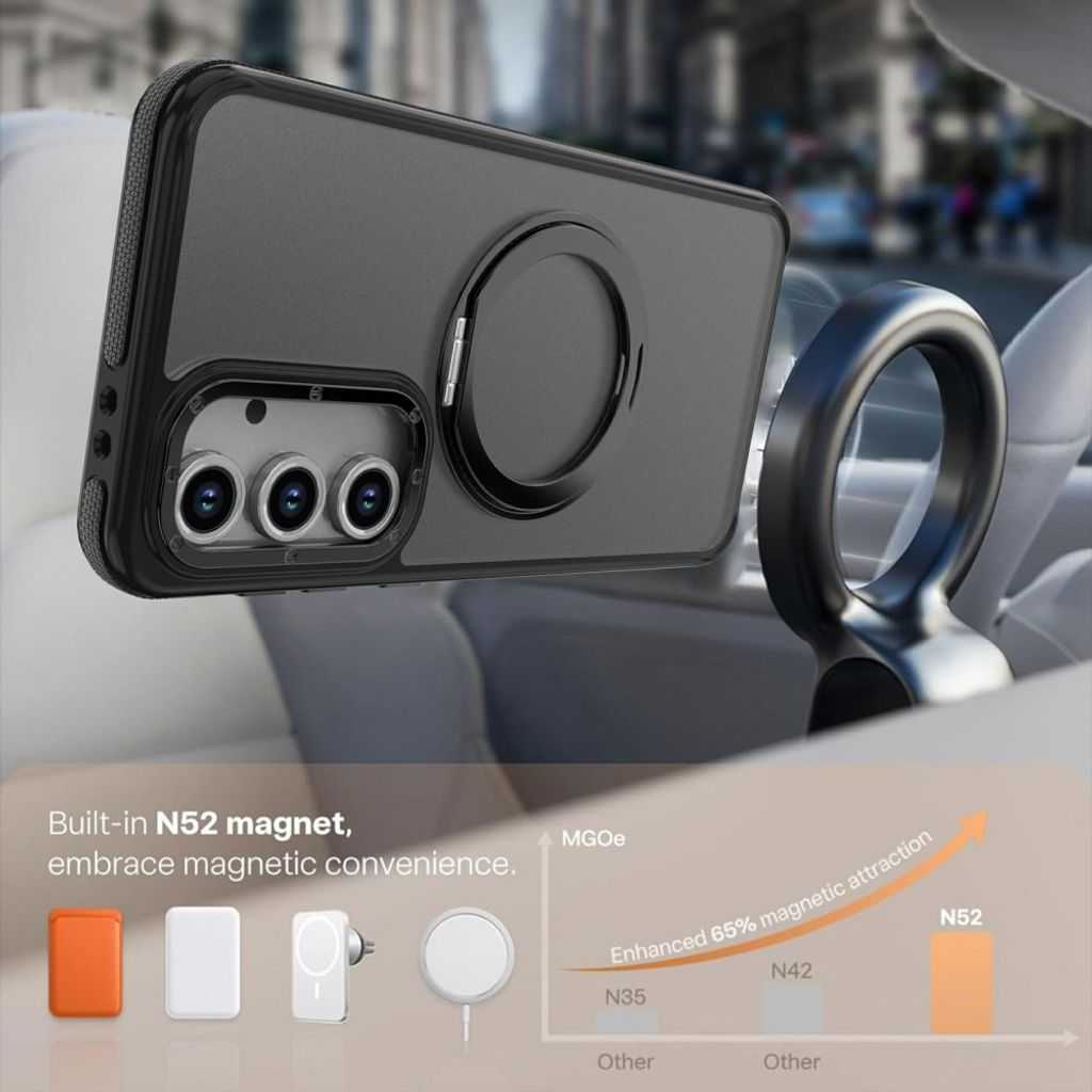Samsung Galaxy S26 FE deksel med magnetisk ring - svart