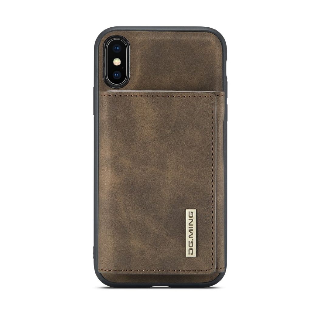 DG.MING iPhone X/XS Magneettinen Lompakkokuori Hybridikuori - Ruskea
