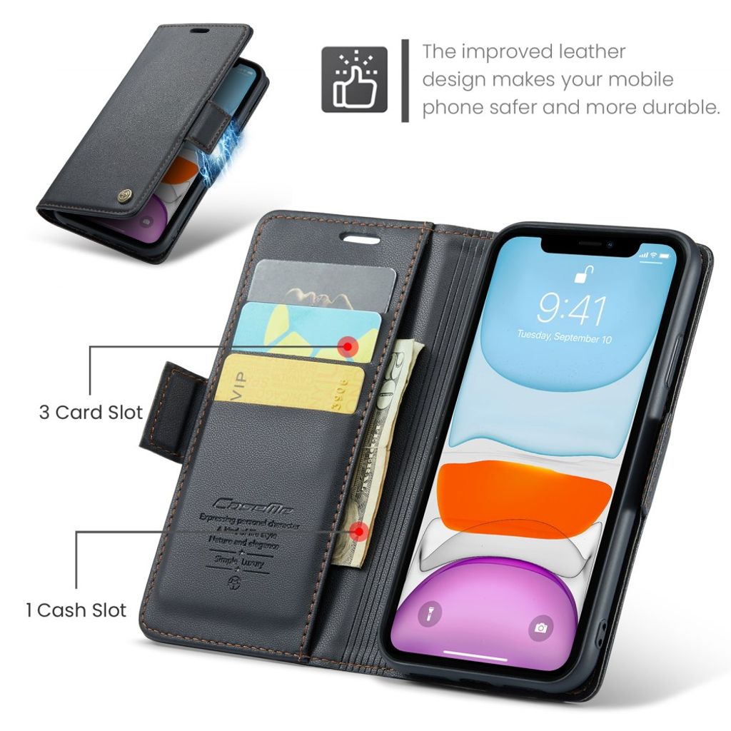 CASEME iPhone 11 Etui med Kortplads - Sort
