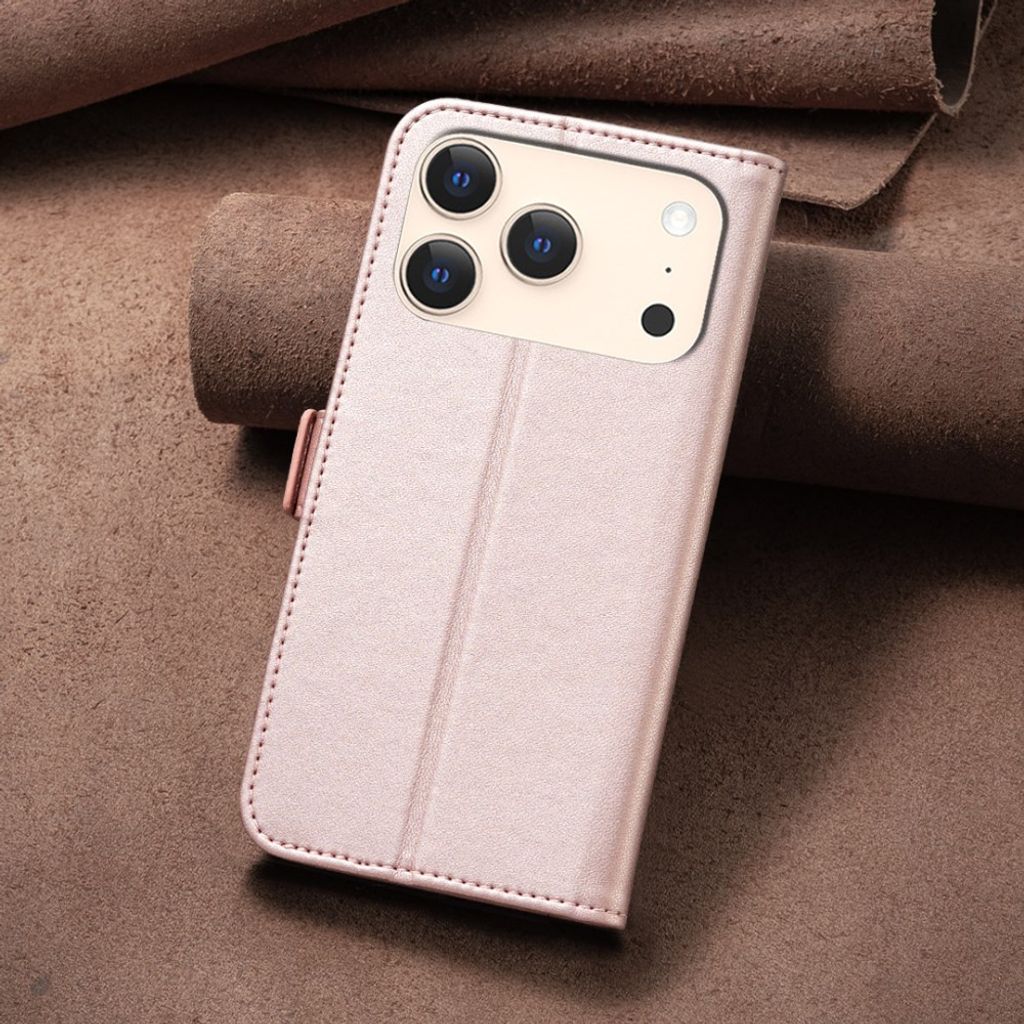 iPhone 18 Pro/17 Pro Lompakkokotelo magneettisella sulkimella - Vaaleanpunainen