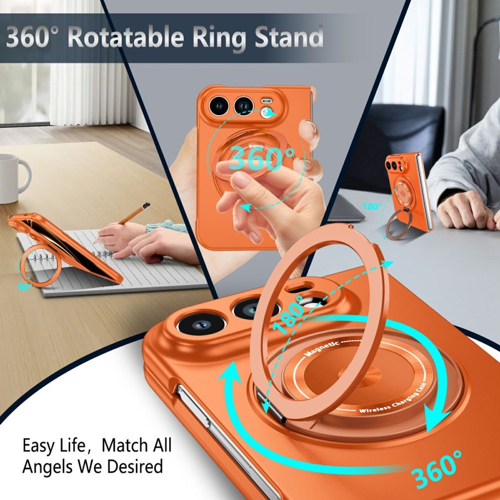iPhone Duo MagSafe-skal med roterande ringhållare - Orange