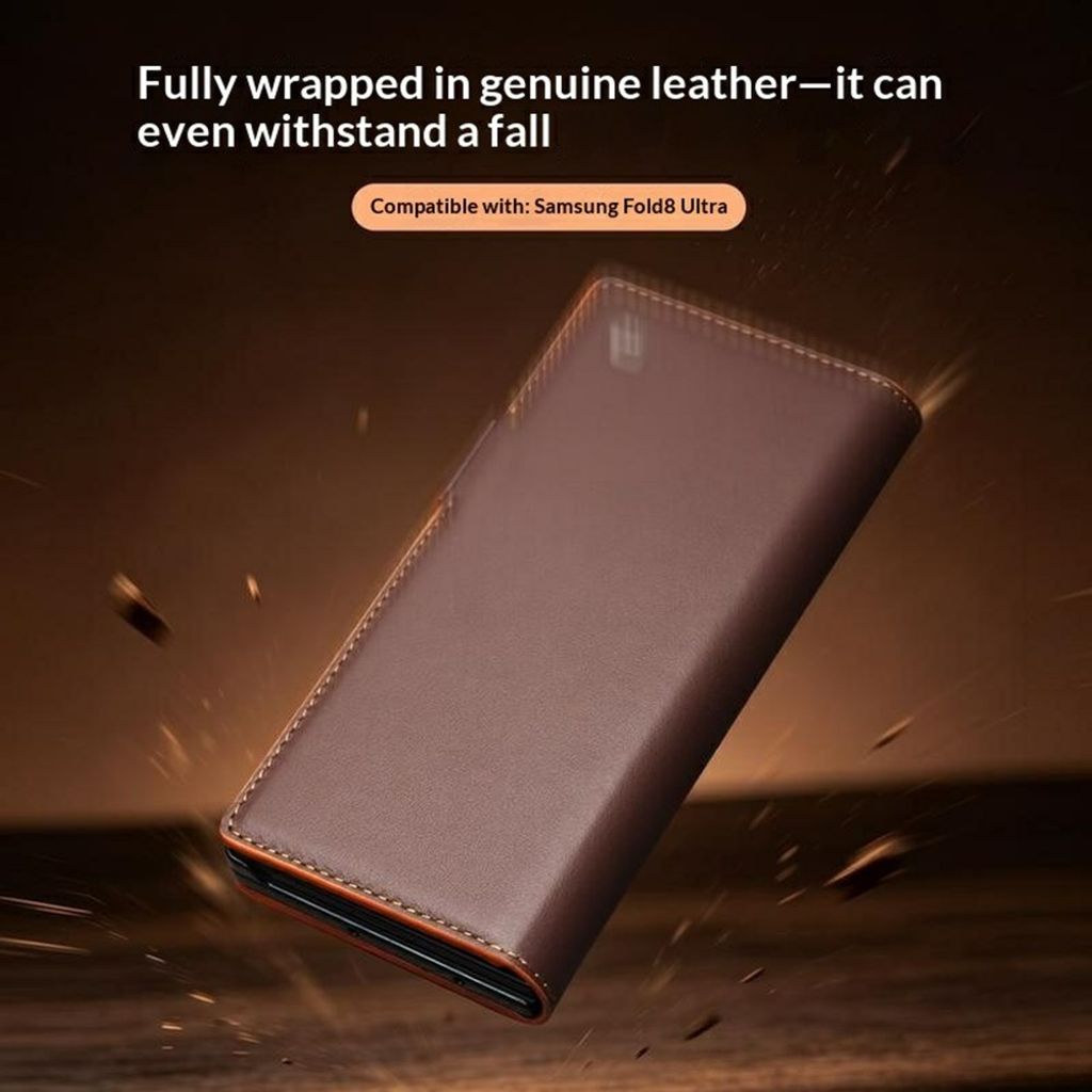 QIALINO Samsung Galaxy Z Fold8 Ultra Flip cover i ægte læder - Lilla