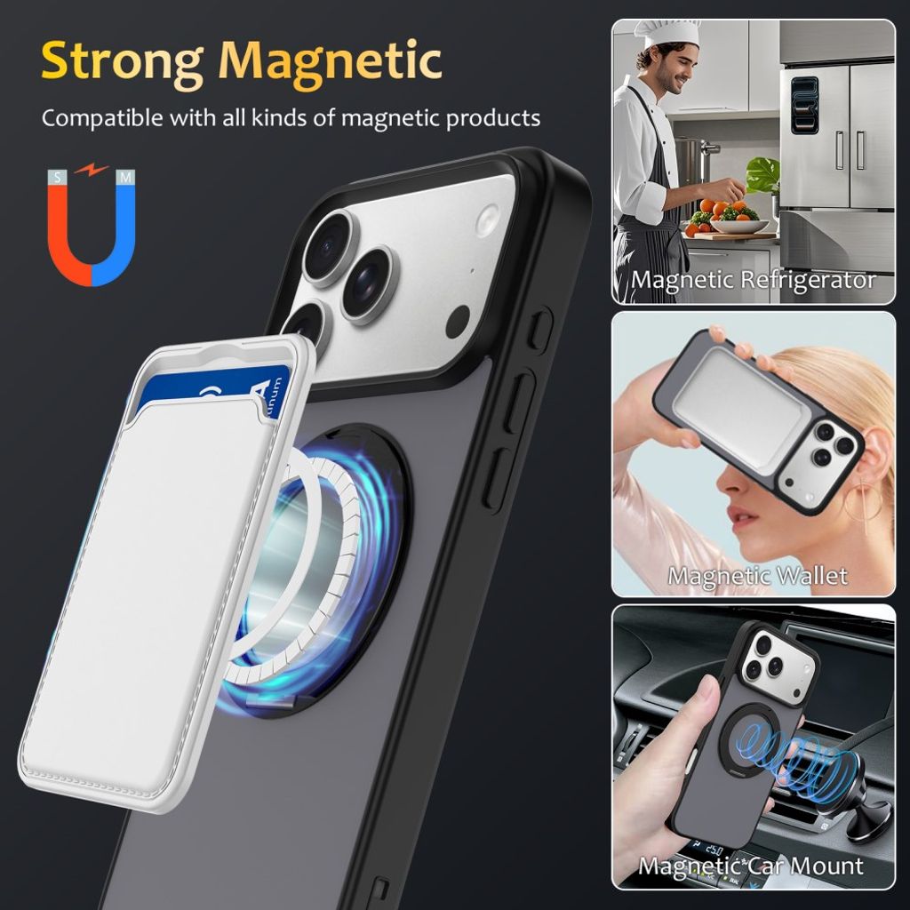 iPhone 18 Pro/17 Pro Deksel med MagSafe-ring - Svart