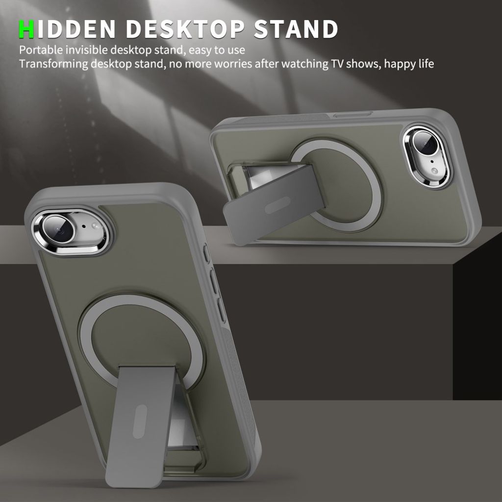 iPhone 16e Skal MagSafe-kompatibel med Stativ – Mörkblå