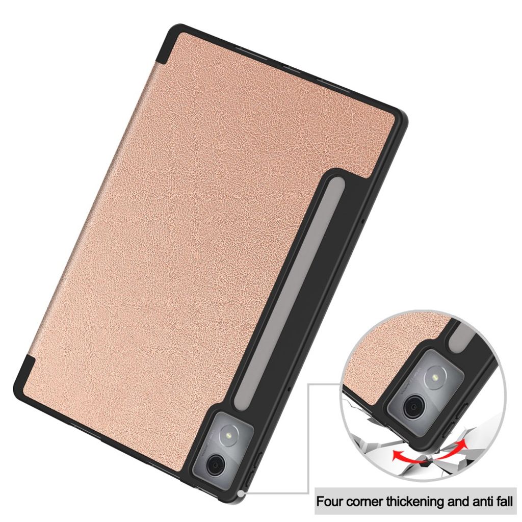 Lenovo Idea Tab Pro Etui Tri-Fold Stativ med Pennespor - Rose Gull