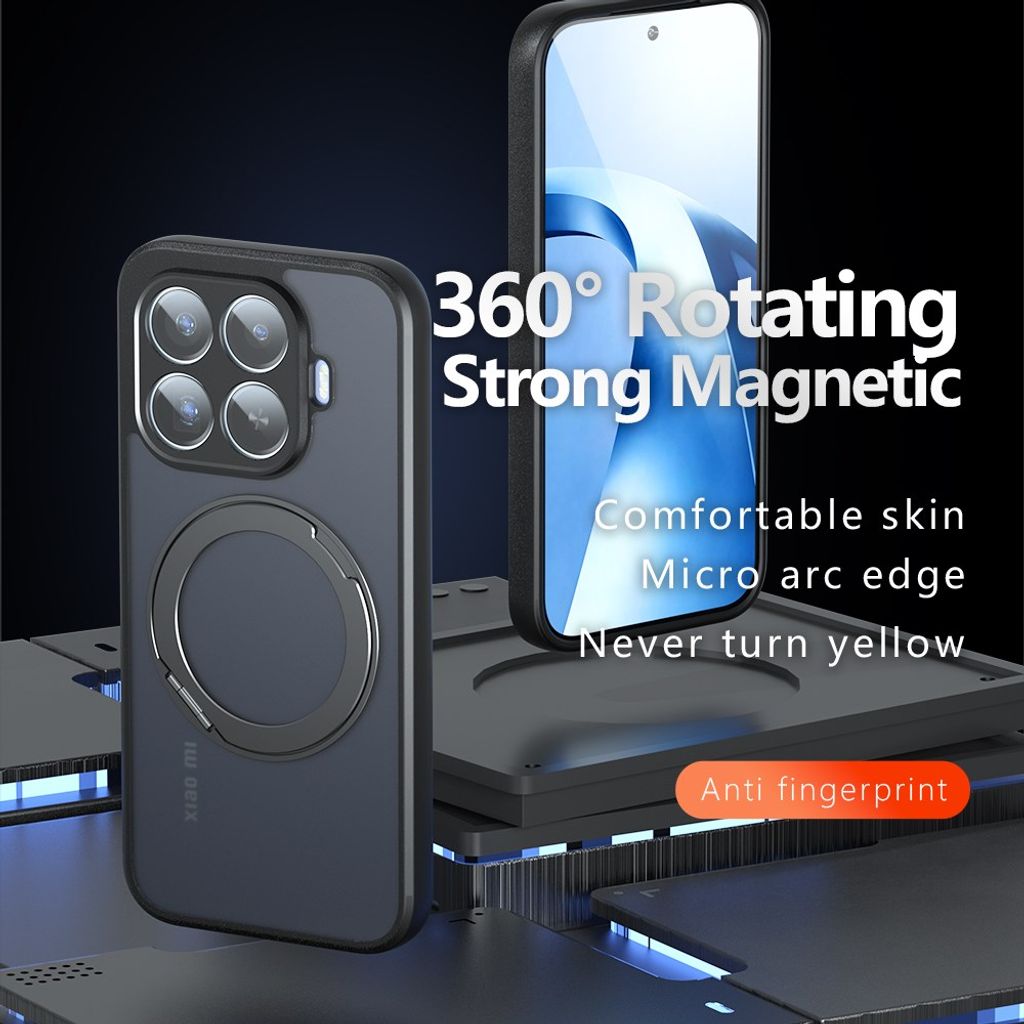Xiaomi 17T Pro MagSafe-deksel med ringstativ - Transparent/Svart