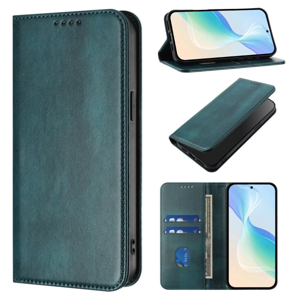 iPhone 18 Pro/17 Pro Flip Cover i PU-læder med RFID-blokering - Mørkgrøn