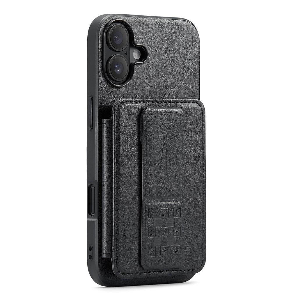 FIERRE SHANN iPhone 16 Case with Card slots - Black