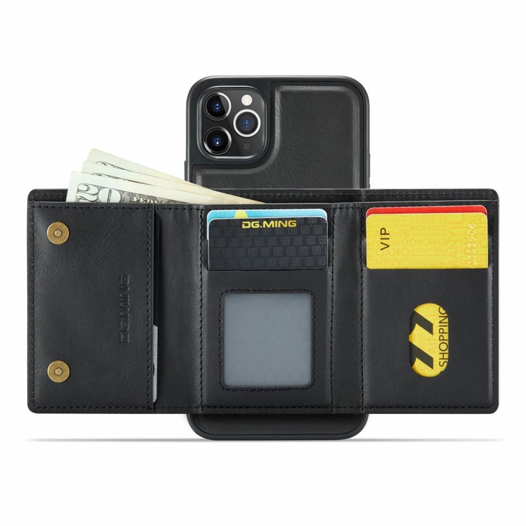 DG.MING iPhone 11 Pro Max Plånboksskal RFID-blockering – Svart