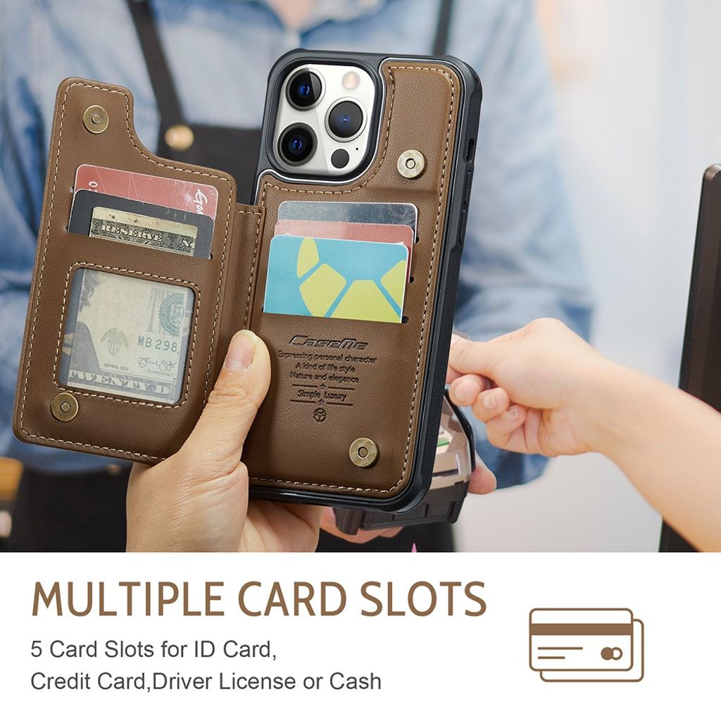 CASEME iPhone 12 Pro Max Cover med Pung - Brun