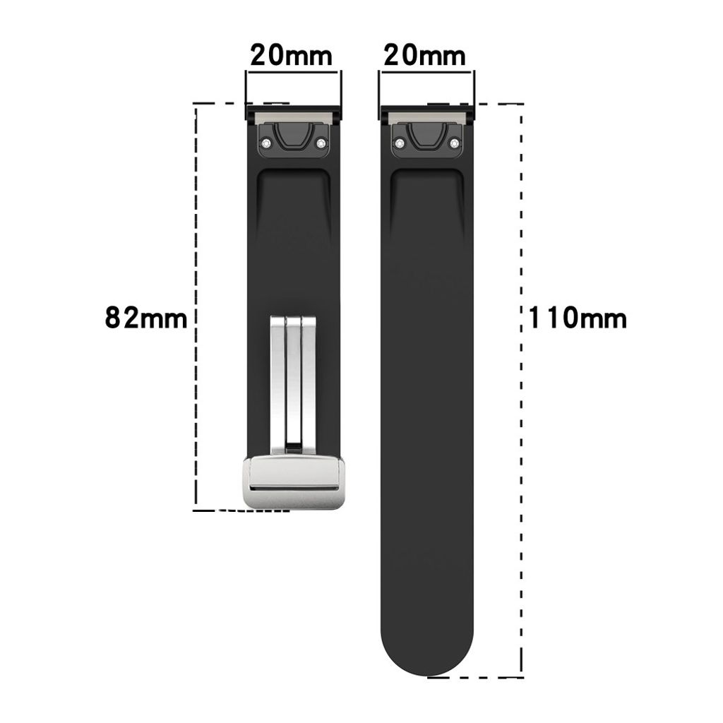 Garmin Fenix 7S etc. Watch Strap in Silicone - White