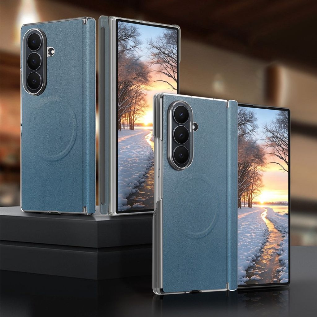 Samsung Galaxy Z Fold8 Ultra MagSafe Kuori PU-nahkaa - Sininen