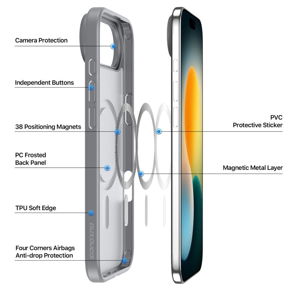 DUX DUCIS iPhone 17 Air Cover med MagSafe - Grå