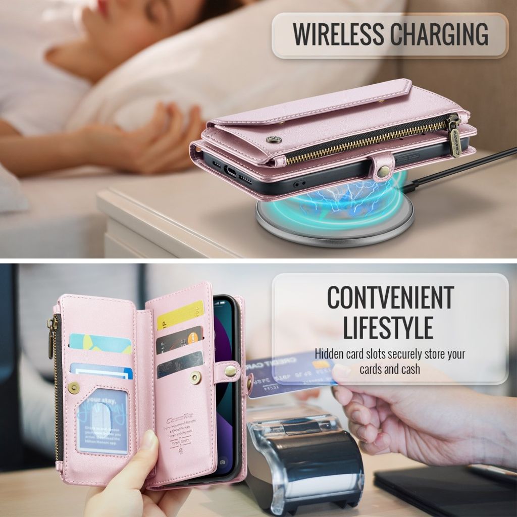 iPhone 13 Wallet Cover Card Slots - Pink