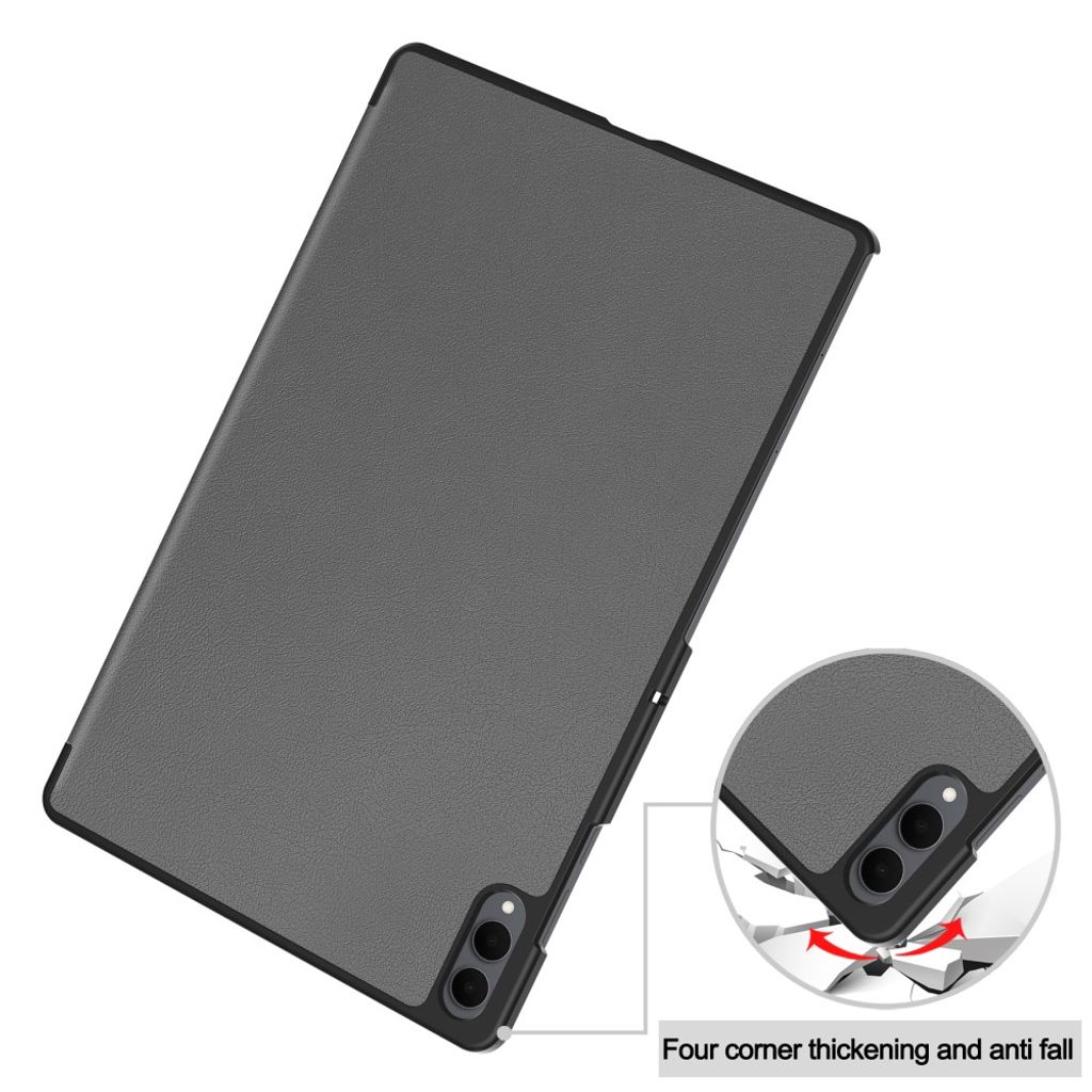 Samsung Galaxy Tab S12 Ultra/S11 Ultra Slimmat Tri-fold stativfodral - Grå