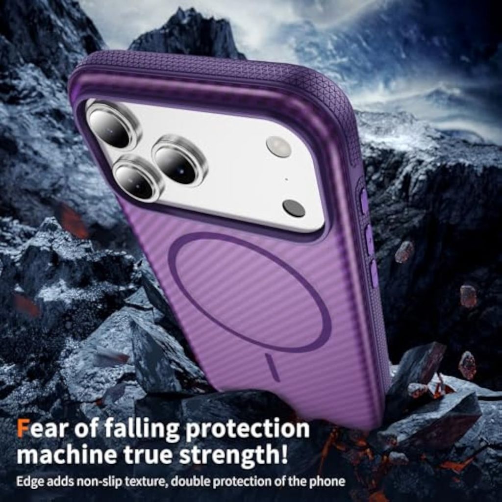 iPhone 18 Pro/17 Pro MagSafe Kuori hiilikuitupinta - Violetti
