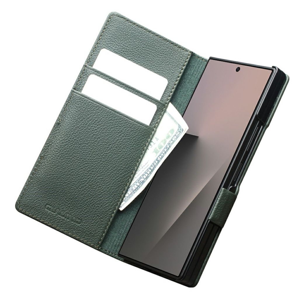 QIALINO Samsung Galaxy Z Fold8 Ultra Flip cover i ægte læder - Grøn