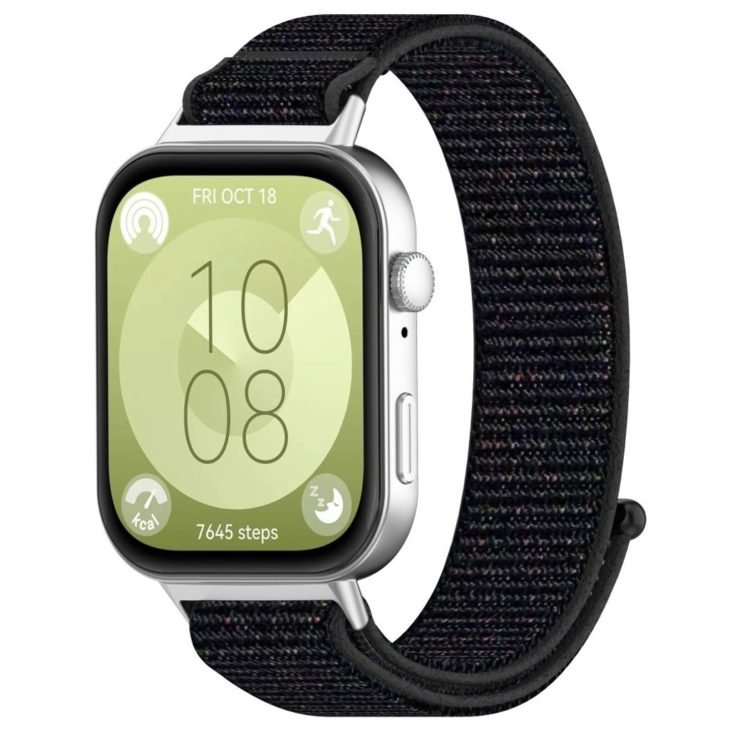 Huawei Watch Fit 3 Urrem Nylon Velcro – Sort