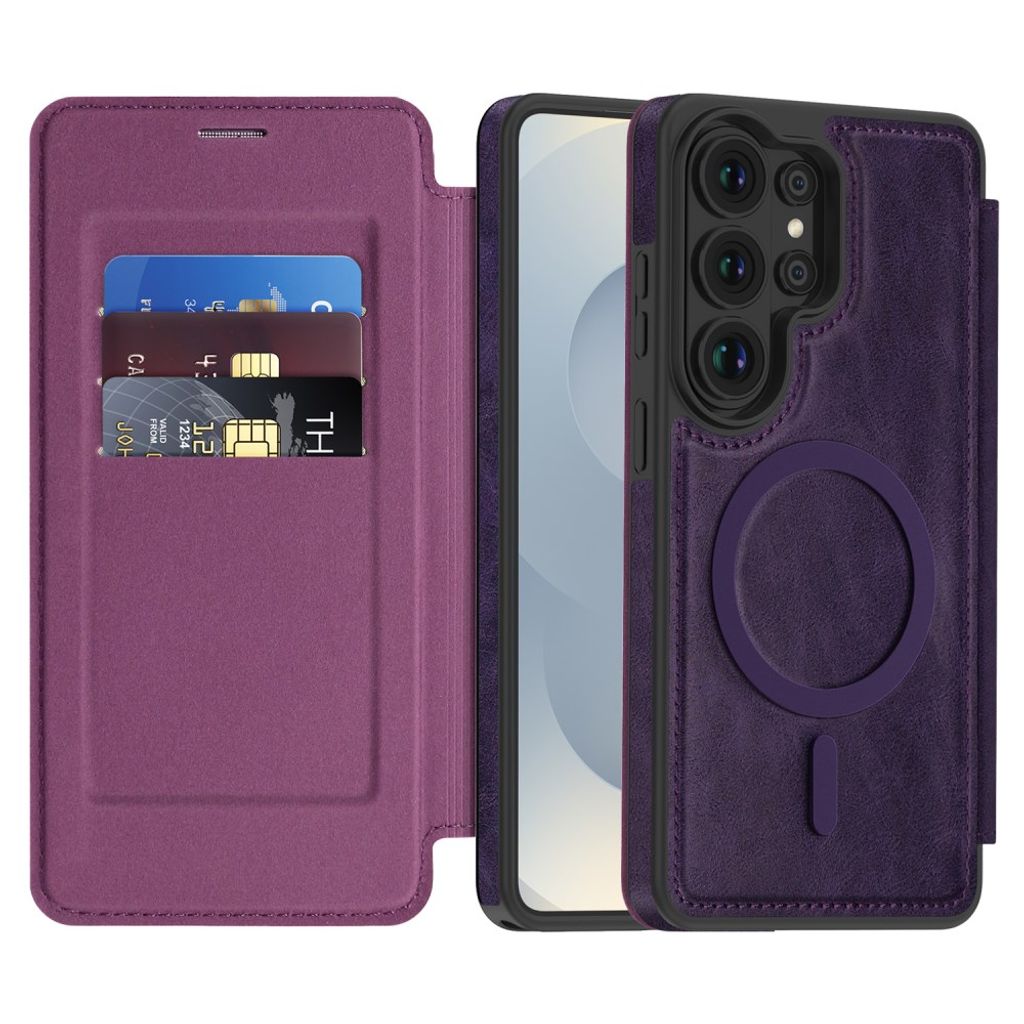 Samsung Galaxy S26 Ultra MagSafe Lompakkokotelo - Tummanvioletti