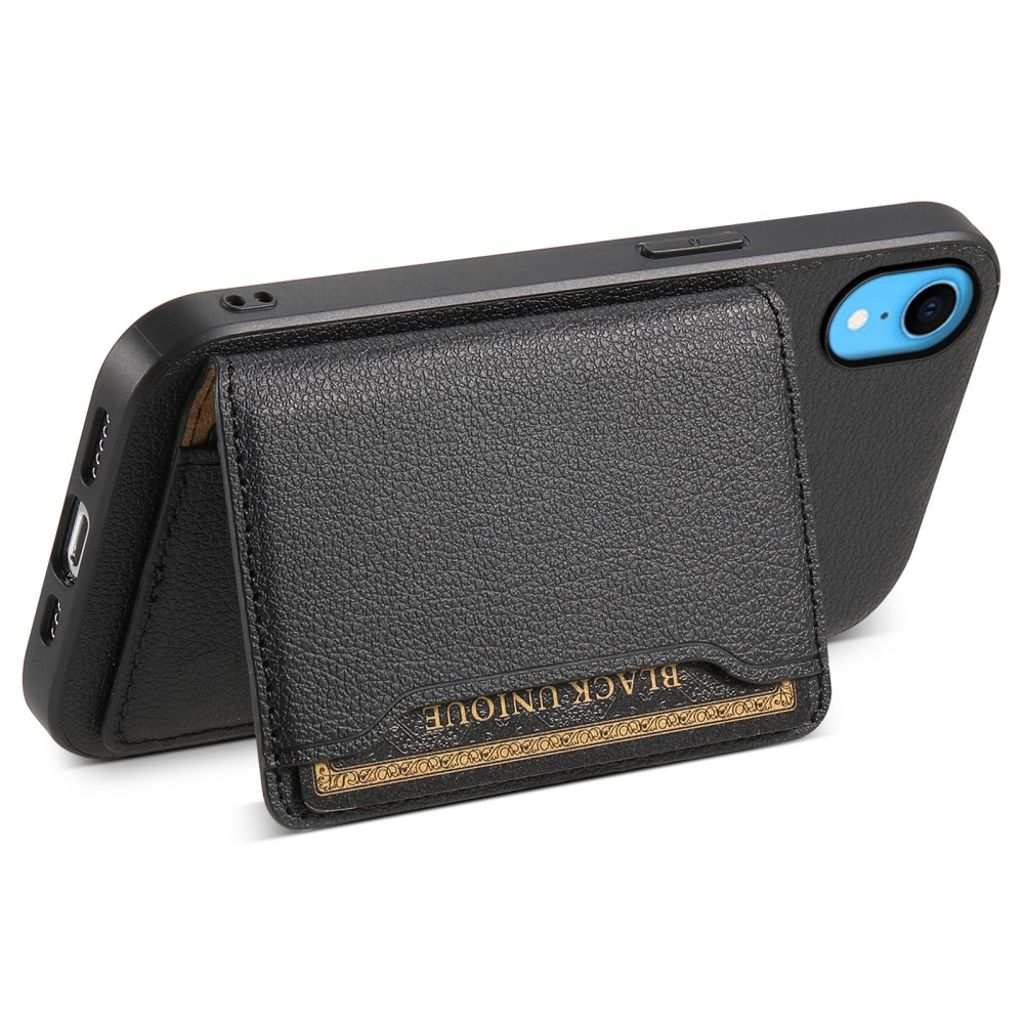 iPhone XR Skal Stativ Korthållare – Svart