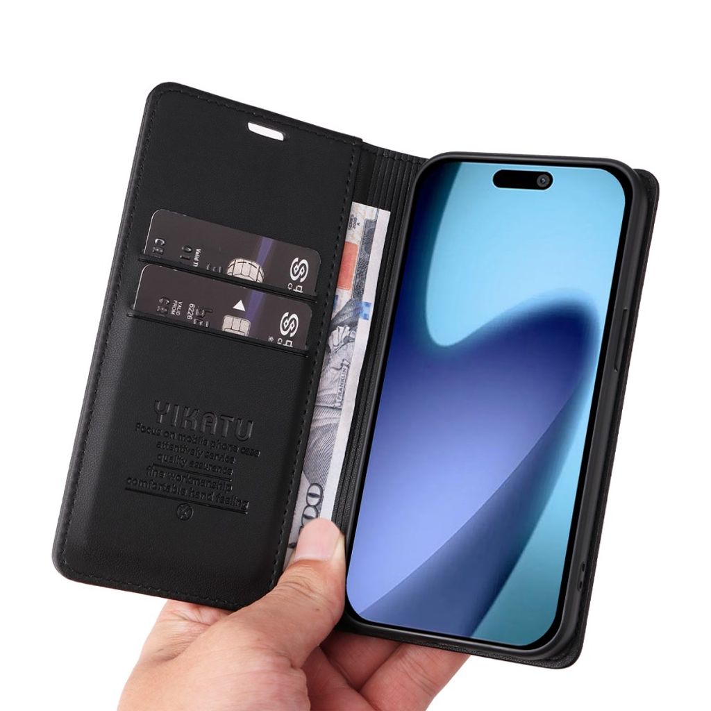 YIKATU iPhone 17 Air Plånboksfodral - Svart