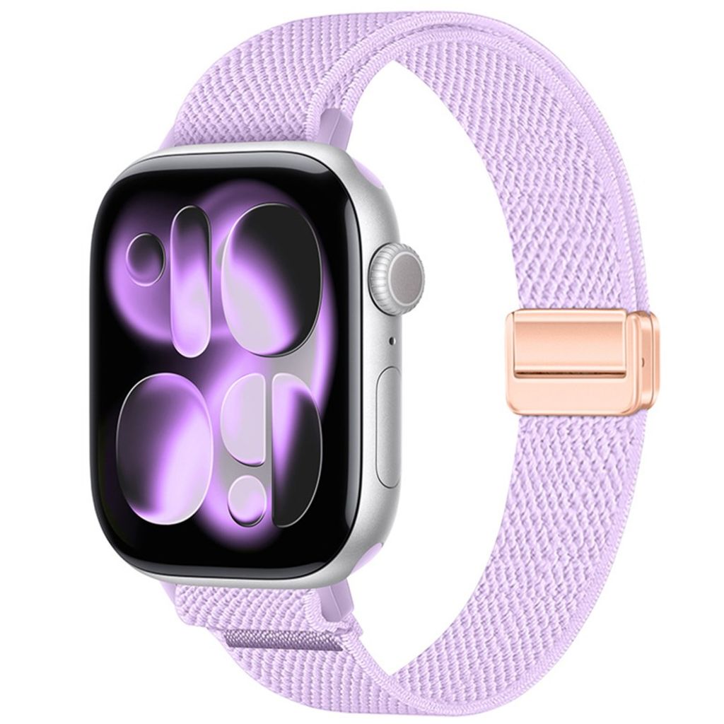Apple Watch 49/46/44/42mm Smalt Klockarmband i Nylon - Lila
