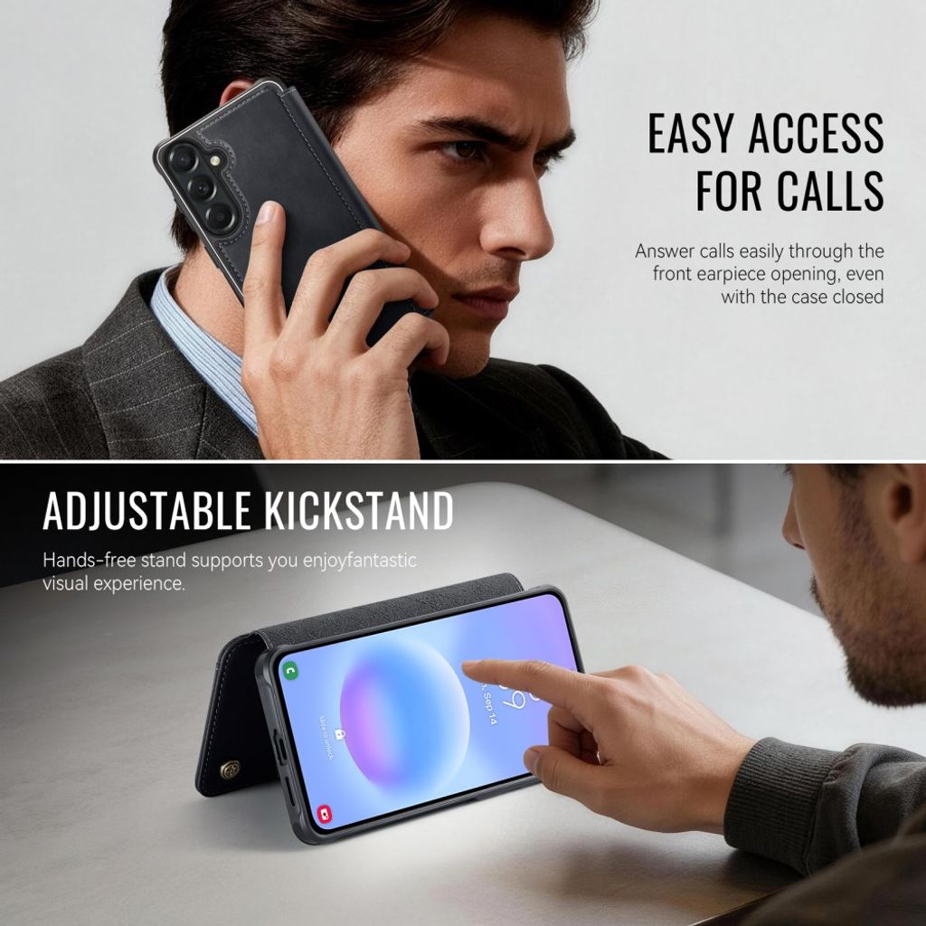 CASEME 053 Samsung Galaxy A17/A16/A26 Lompakkokotelo MagSafe RFID-estävä - Musta