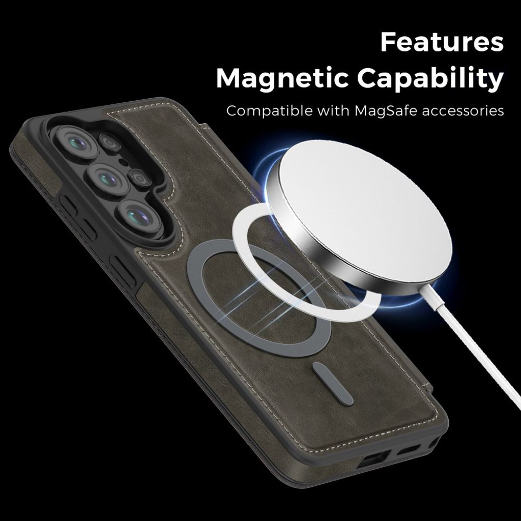 Samsung Galaxy S26 Ultra MagSafe Lompakkokotelo - Harmaa