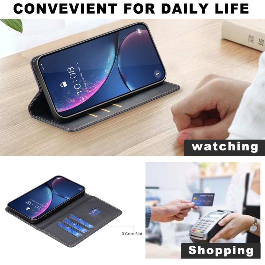 BINFEN COLOR Samsung Galaxy A37 5G BF18 Lompakkokotelo Korttipaikalla – Musta