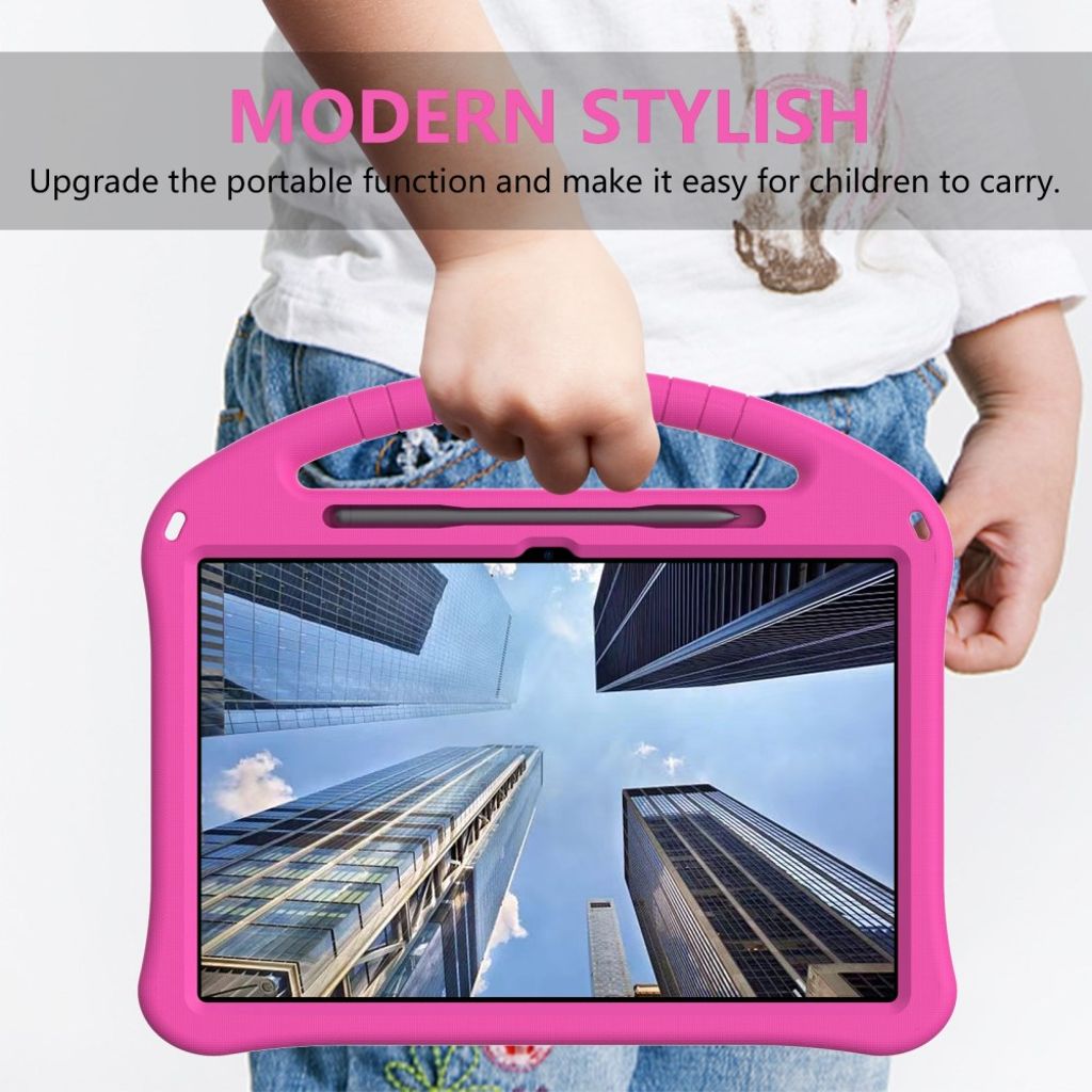 Lenovo Idea Tab Plus Deksel med Stativ og Håndtak - Rosa