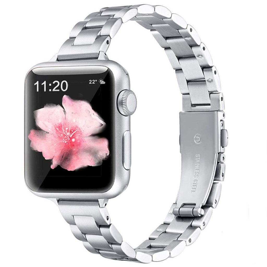 Apple Watch 38/40/41/42mm Urrem Tre-Link Design – Sølv