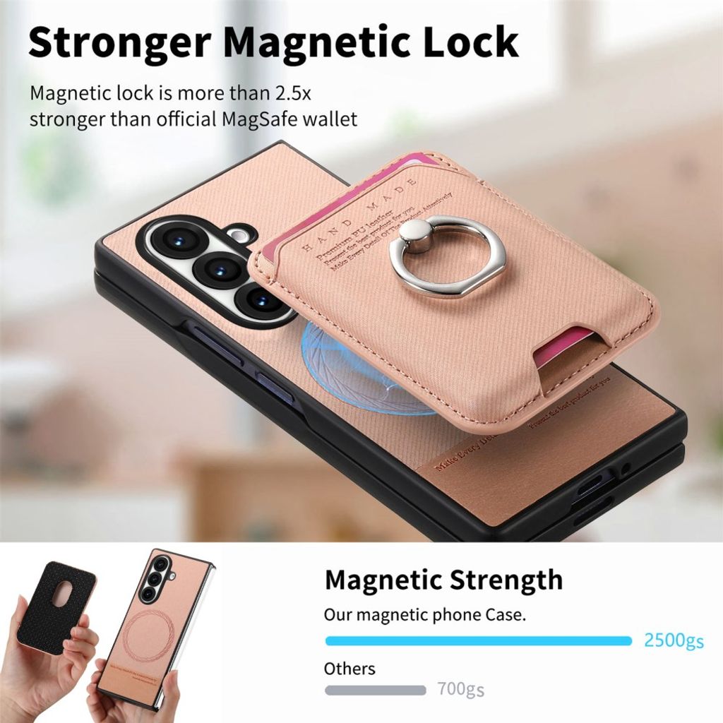 Samsung Galaxy Z Fold8 Ultra MagSafe Kuori irrotettavalla Kortin haltija - Vaaleanpunainen