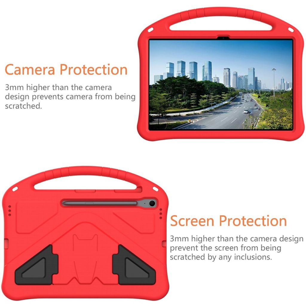 Samsung Galaxy Tab S10 FE Plus Case with Handle stand - Red