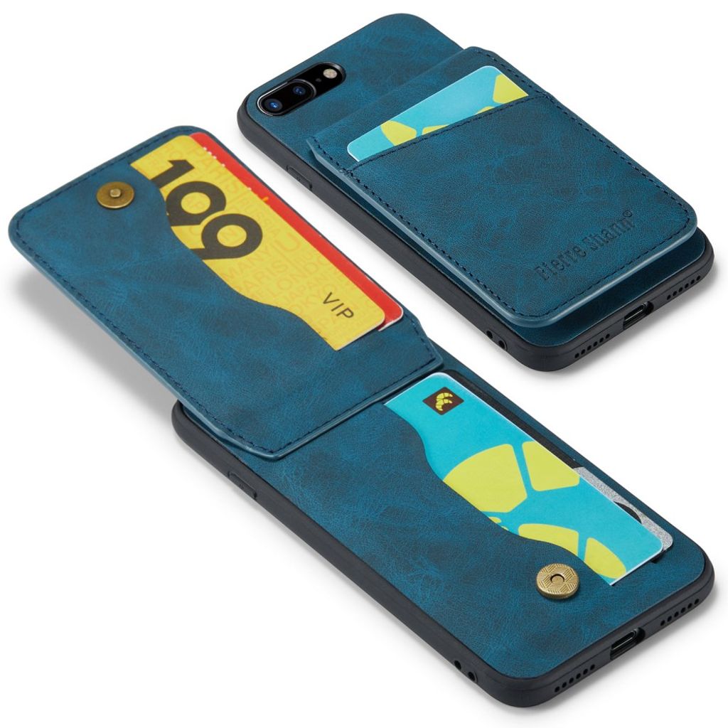 FIERRE SHANN iPhone 7 Plus / 8 Plus Skal med Kortfack - Blå